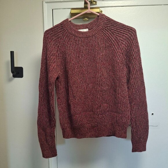 H&M Long Sleeve Sweater in Maroon Melange Size S - Picture 1 of 7